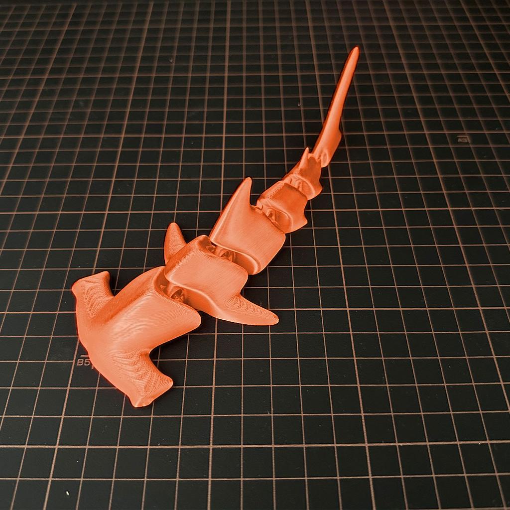3D Printed Articulated Hammerhead Shark Model, Flexible Joint Sea Animal Figurine, Joints Creative Toy