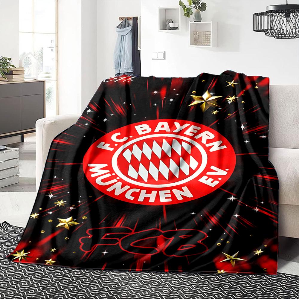 FC Bayern München Wappen Kunst Decken Flanell Bedruckt Atmungsaktiv Warm Überwurf für Zuhause Büro Bettwäsche 0708a125