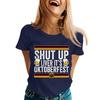 Unisex Casual Short Sleeve Pullover T Shirt with Letter Print Crew Neck Top Suitable for Oktoberfest and Everyday Wear