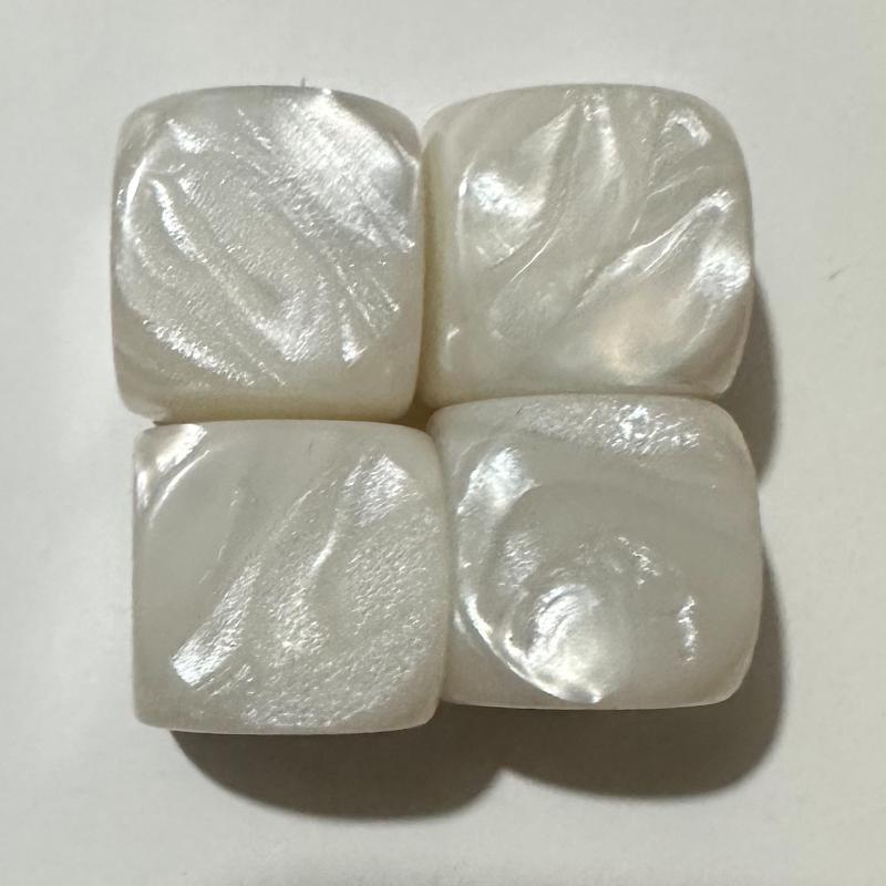 10pcs Pearl Textured Round Blank Dice Smooth Game Props for Camping Trip Travel Portable Board Game Accessories