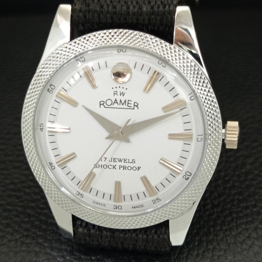 HAND-WINDING SWISS MENS REFURBISHED VINTAGE WHITE COLOR DIAL WATCH a707164-1