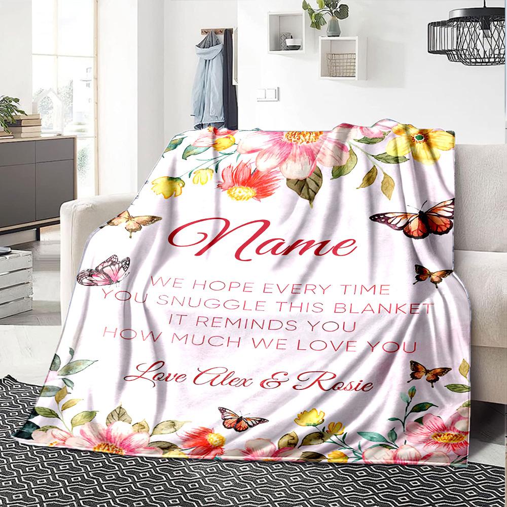 Home Customize Your Name Blanket Comfortable Soft Lightweight Allseason Multipurpose Blanket For Picnics Sofas Offices Beds Living Rooms Perfect Gift
