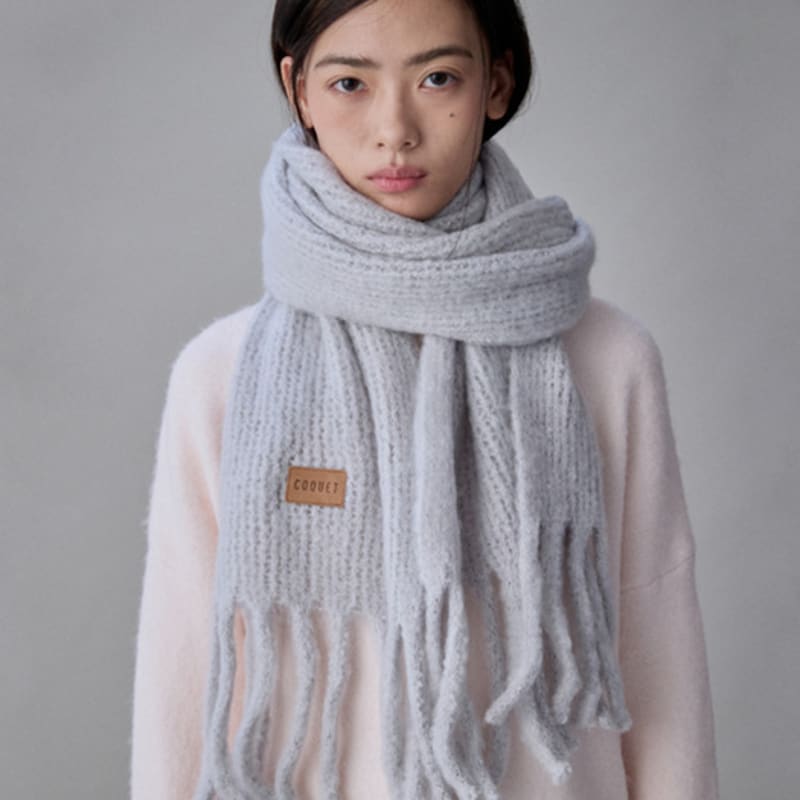 

COQUET Teddy Emblem Muffler Gray Gray