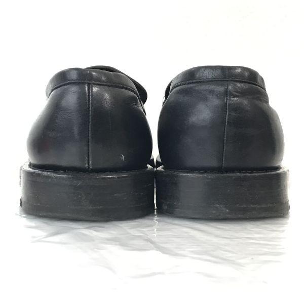 Vintage Moreschi Pravá kůže Mackay Konstrukce Nazouvací boty 7.5 26.0 Černé mokasíny Společenské boty(POUŽITÝ)