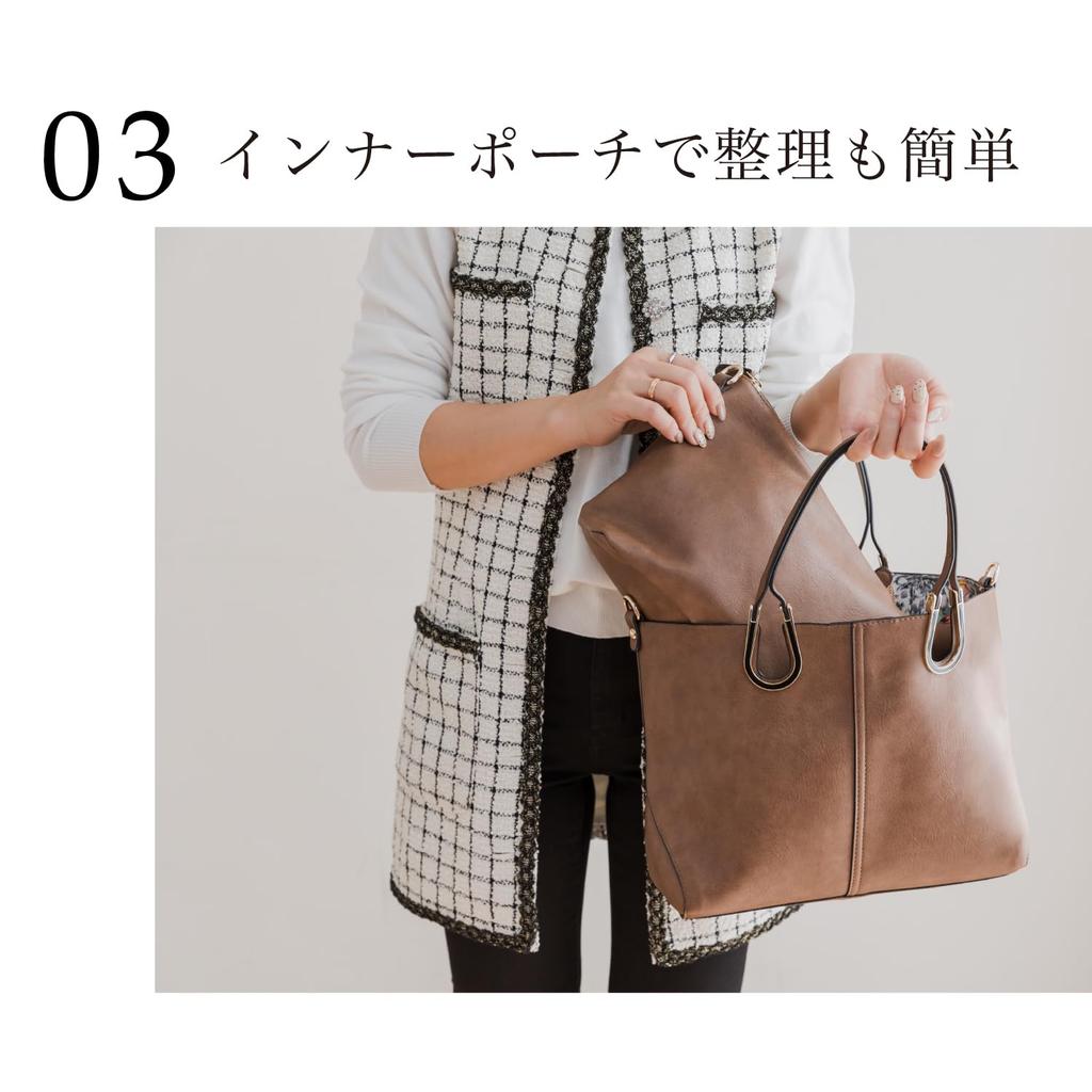 QUAY 2-Wege Hufeisen-Tasche, Damen, Synthetikleder Tragetasche, Handtasche, Umhängetasche, Groß, Leicht, Großes Fassungsvermögen, Schlichtes Design, Imai Tasche