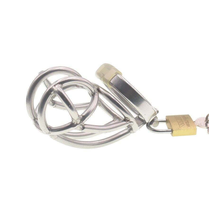 BDSM Peniskäfig aus Edelstahl für männliche Erwachsene, Sex-Tools, Bondage, CB-Schloss, Sklaven-Penisringe, Folter, Harnröhren-Keuschheitsfolter