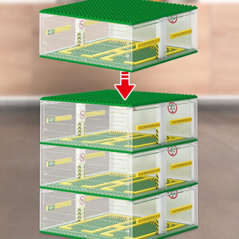 S5109 Ünlü Araba Dünyası 3D Otopark Depolama Ekran Kutusu Yapı Taşları çocuk oyuncakları Hediyeler Araba Modeli Koleksiyonu Oyuncak