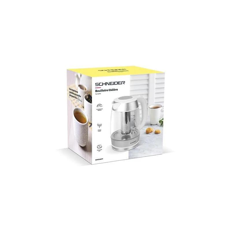 Schneider - Scke236tp - Bouilloire Théière Avec Infuseur - 6 Températures - Verre 1,7 L - 2200 W