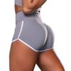 New Summer Women's Large Size Sexy Solid Color High Waist Hemming Color Matching Sports Running Tight Hip Shorts