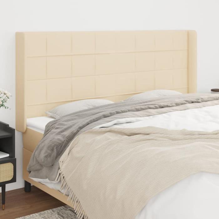 VidaXL Headboard with Ears Cream 203x16x118-128 Cm Fabric3119607