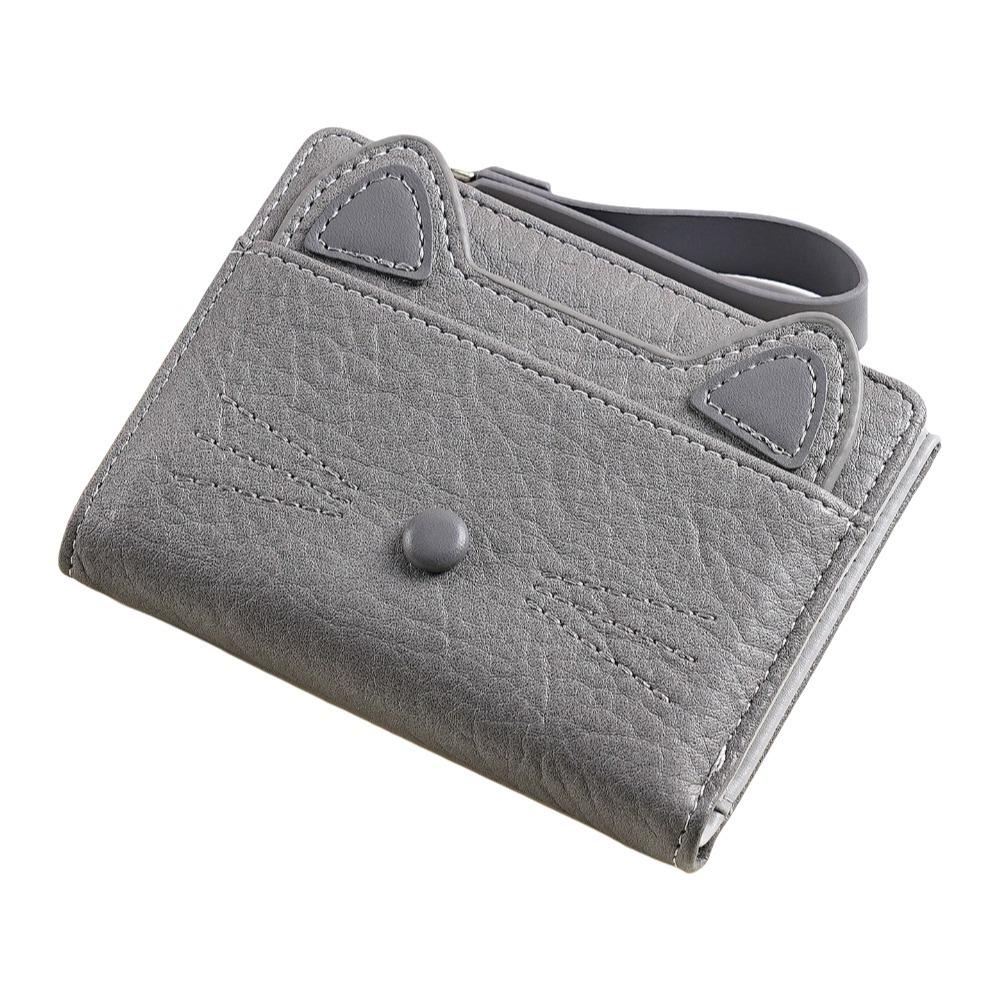 Multi Card Position Cat Wallet Zipper Student Card Coin Purse Portable Cartoon Wallet  Girls