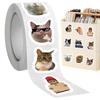 Cat Meme Stickers 500 Pieces Cute Waterproof Sticker Roll Decals Toys for Laptop Bottle Bracelet Table Home School Kids Youth