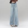 Fengxiao 2025 Autumn Women's Loose High-Waisted Straight-Leg Jeans