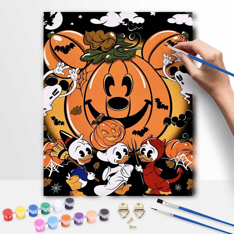 Disney Mickey Pumpkin Halloween oil painting kit digital painting art handmade diy home room decorations
