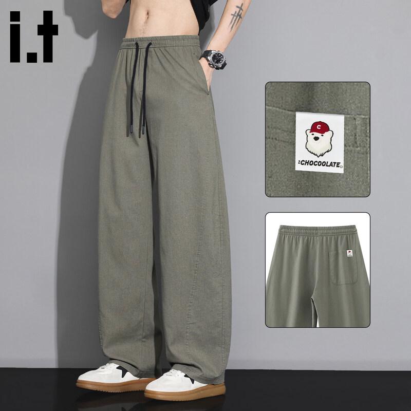 :CHOCOOLATEit Men s Linen Blend Breathable Straight-Leg Casual Pants M