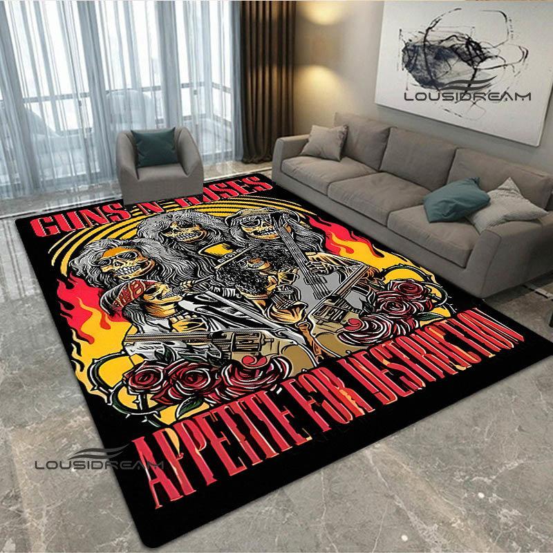 Guns n'roses band retro print carpet fashion home decoration non -slip carpet photography propsmal area rug birthday gift