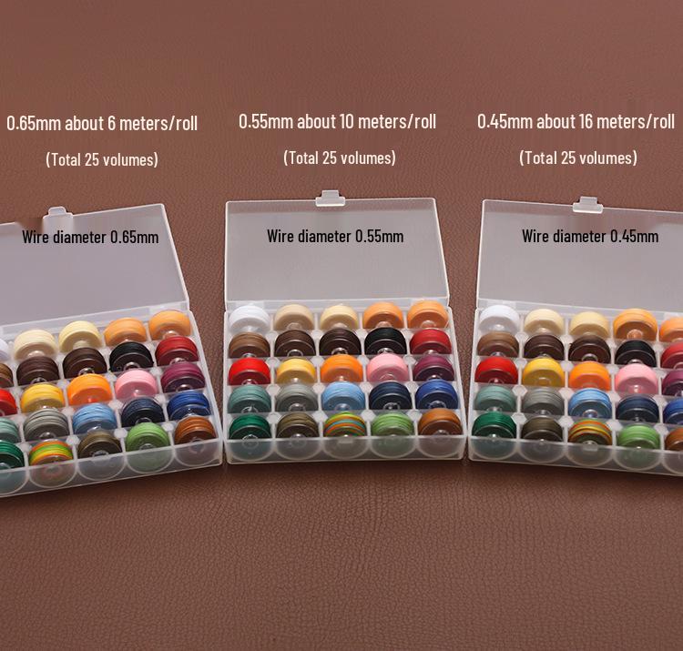 Set of 25 Colored Round Waxed Cords (130g) for Sewing, Beading & Weaving - 0.45/0.55/0.65mm