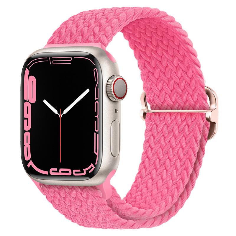 Elastic Woven Nylon Band F Smart Apple Watch Band 40 41 44 45MM Iwatch SE8 7 5 6 , Alloy Buckle Sport Soft Breathable Accessories Strap Blet Bracelet