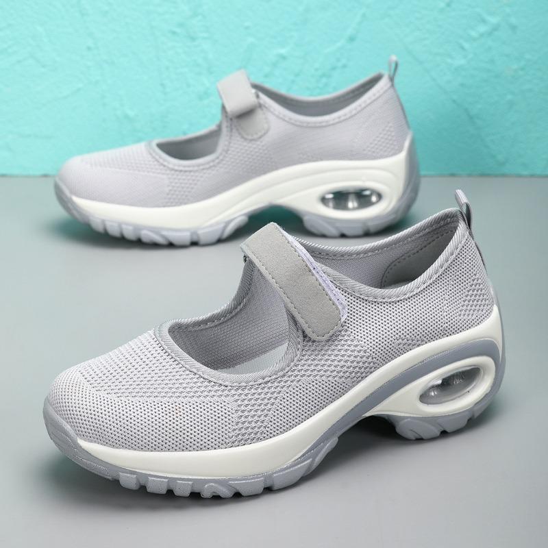 Women's Casual Mesh Shoes Breathable Sneakers Air Cushion Sport Running Shoes Non Slip Wedge Platform Shoe Loafers Zapatos Mujer