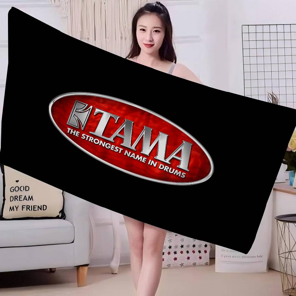 Stylish T-TAMA Drum Beach Towel Colorful Bath Towels for Girl Microfiber Quick Dry Custom Sand Free Beach Yoga Spa Gym Pool
