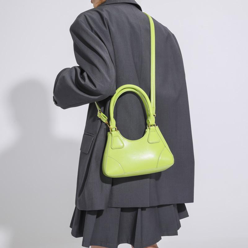 Fashionable Chic Crescent Handbag For Women Stylish Streetwear Design Available In Blue Pink And Green