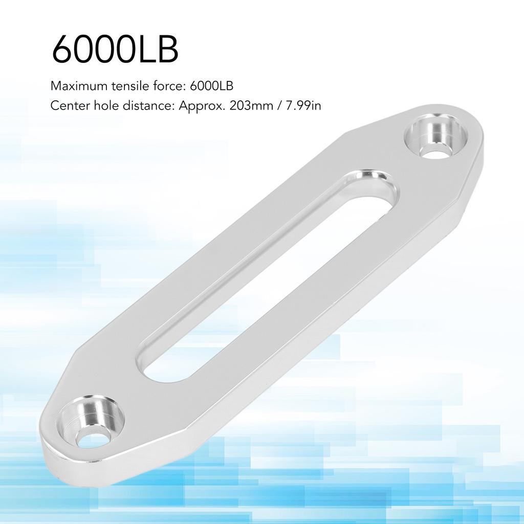Aluminum Hawse Fairlead Wear Resistant Avoid Entanglement Towing Synthetic Winch Rope Fairlead for ATV UTV 6000LB 203mm