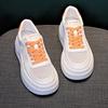 2025 Summer New Thick-soled Little White Shoes Women's Mesh Solid Color Heightening Women's Shoes Casual Breathable Sports Board Shoes