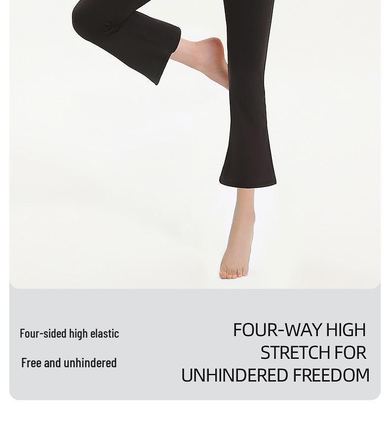 Women's Slim-Fit High-Waisted Micro-Flare Yoga Pants for Sports & Fitness, Accentuating Peach Shape, Elastic Long Pants