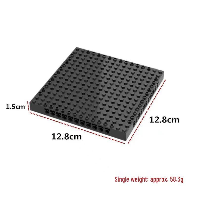 Lego-Compatible 16x16 Brick Plate with Holes - Thick Baseplate for Easy Assembly