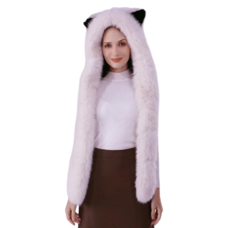 

Теплая плюшевая шапка для взрослых подростков, пушистая утолщенная шапка с ушками, уличный головной убор, шапки для защиты от холода для катания на лыжах, альпинизма белый