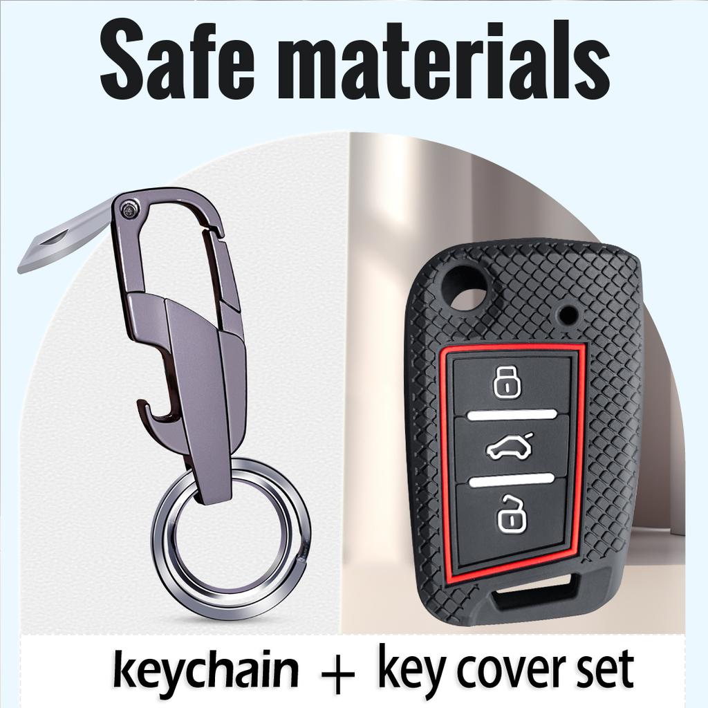 For Vw Golf 7 Beetle Passat B8 Polo Seat Leon Mk4 Ibiza Arona Ateca Skoda Octavia Karoq Superb 3 Kodiaq Rapid Car Key Case Cover