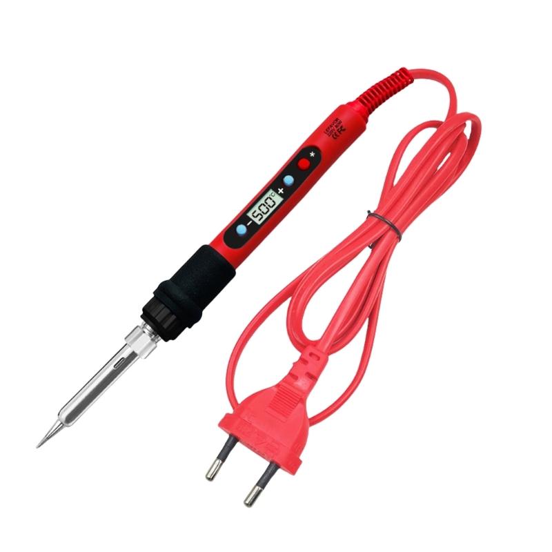Digital Soldering Iron 80W with Switch Adjustable Temperature LCD Welding Tools Ceramic Heater Soldering Tips Tool