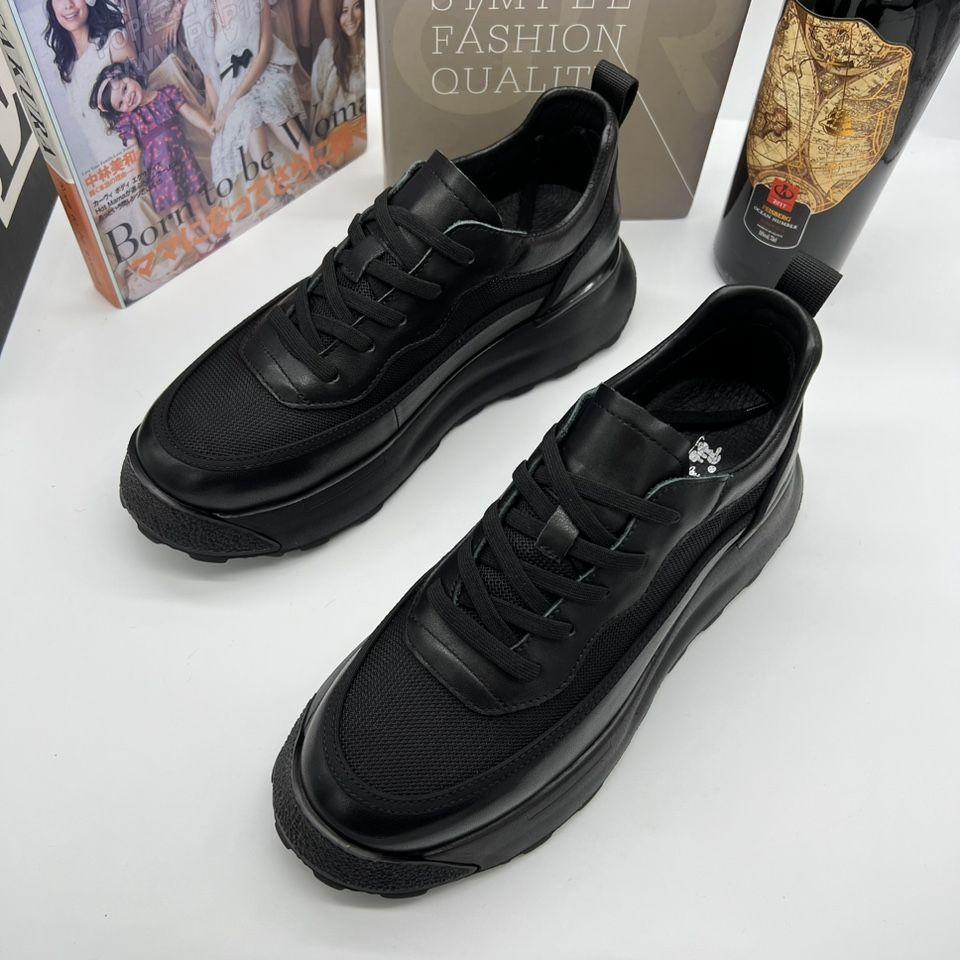 Herrenschuhe mit dicker Sohle Einfache Sommer-Strick-Sportschuhe Mesh-Freizeitschuhe Zapatos Casuales Sneakers Zapatillas De Deporte