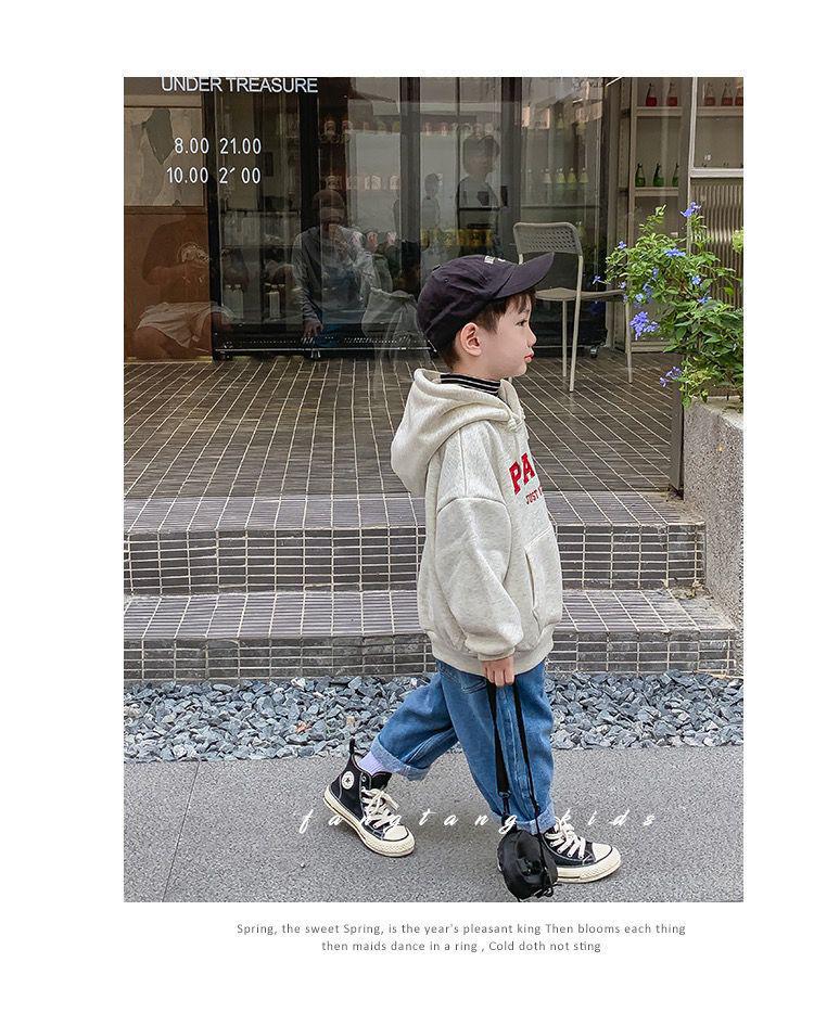 Boys' Trendy Hooded Sweatshirts - Stylish 2024 Autumn/Winter Baby Tops with Prints