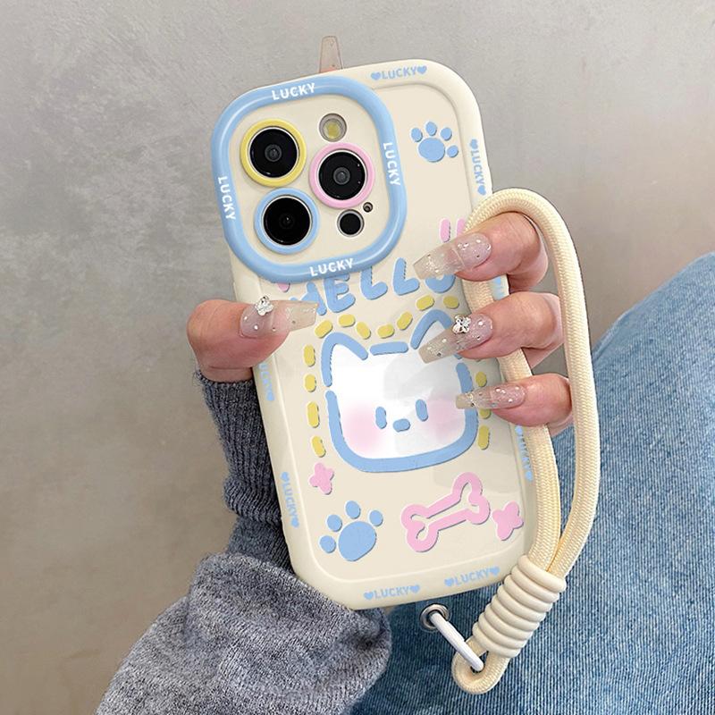 

Нарисованная от руки собака подходит для Apple 16promax Puff Shell Iphone1514/13 мультфильм 12 анти-падение 11 iPhone14