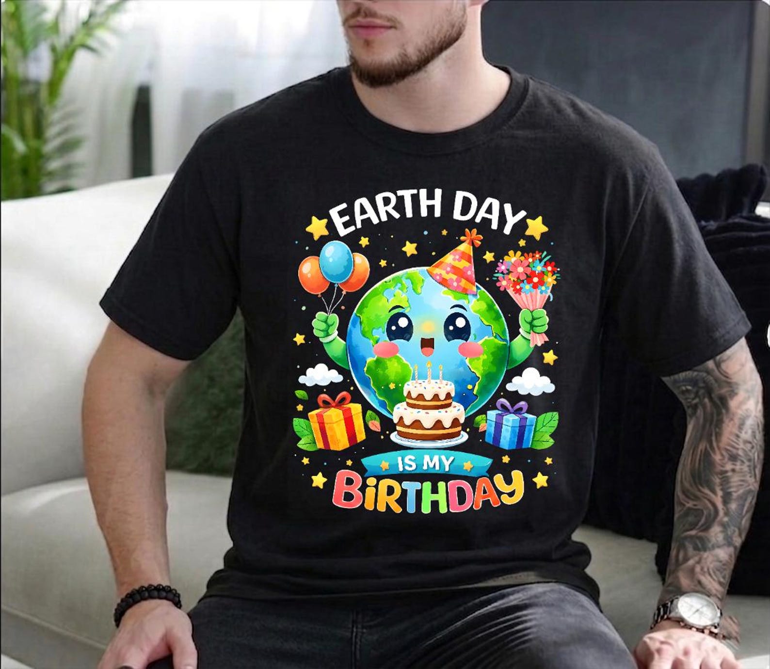 Earth Day Birthday Shirt, Planet Party Eco Friendly Tee S
