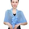 Front Buckle Design Cutout Wrap Sparkly Design Ice Silk Wrap Triangle Shawl  Travel