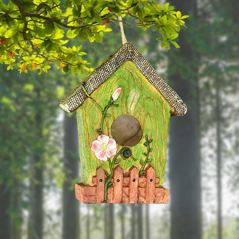 Vogelhaus für Baum Harz Außenbereich Vogelnest Elegantes Nistkasten Bunte Gartendekoration Baummontage Ornamente für Kolibri