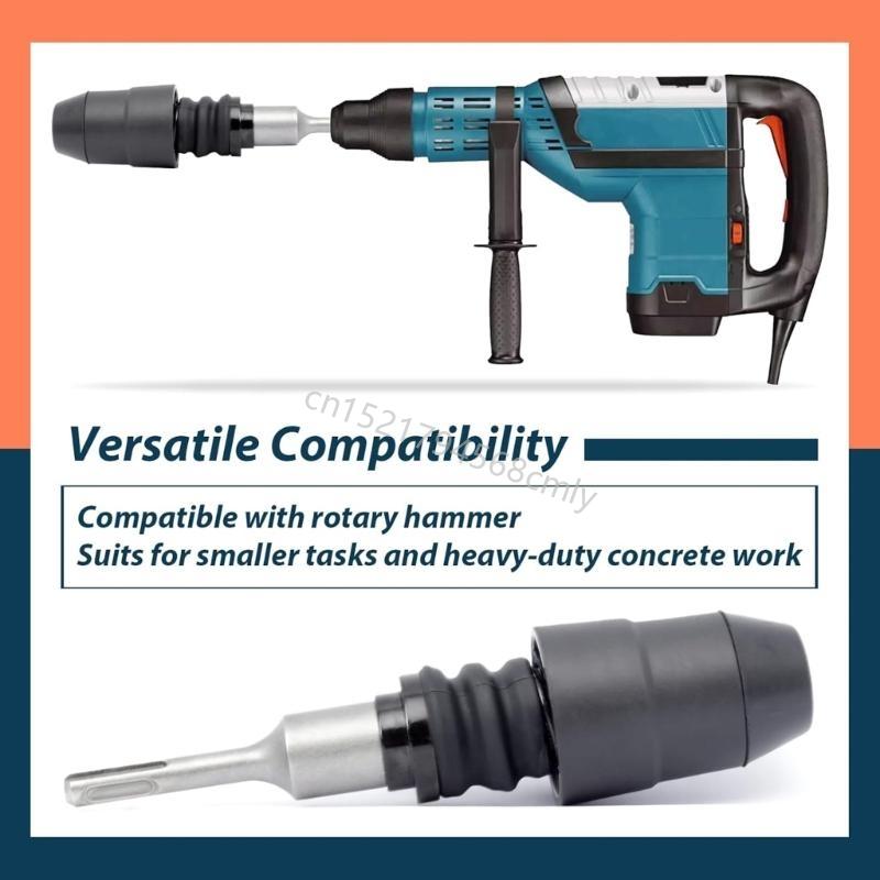 Adapter for SDSPlus to SDSMax 8-1/4 Inches Long for Rotarys Hammers Alloy Steel Black Adapter 6XDE