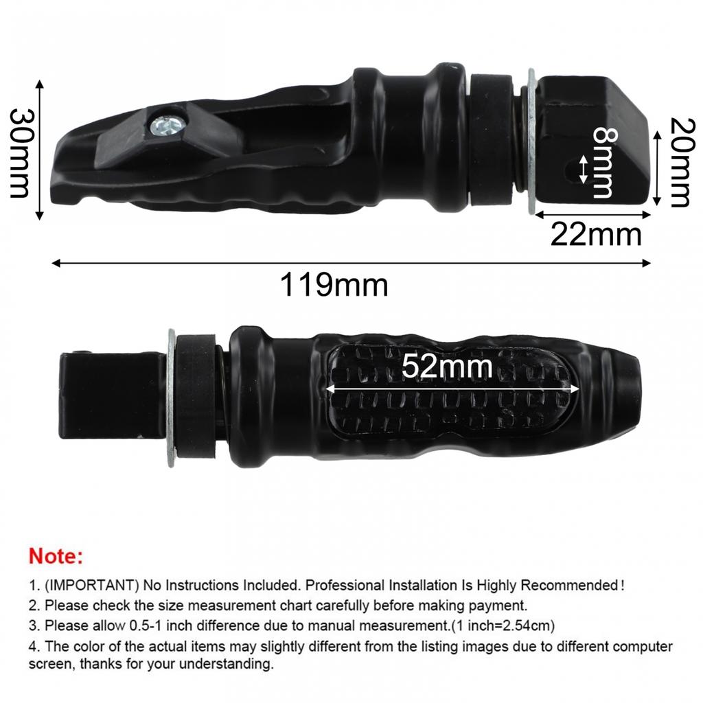 2Pcs Motorcycle Rear Passenger Foot Pegs General Aluminum Alloy Footrest