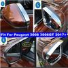 Exterior Refit Kit Rearview Mirror Rain Eyebrow Deflector Blades Cover Trim Accessories Fit For Peugeot 3008 3008GT 2017 -