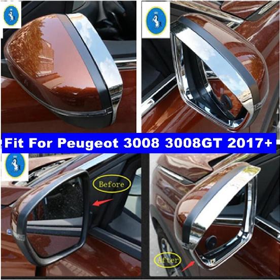 Комплект для переоборудования экстерьера Накладка на зеркало заднего вида Козырек от дождя Дефлектор Накладка на дворники Аксессуары Подходит для Peugeot 3008 3008GT 2017 -