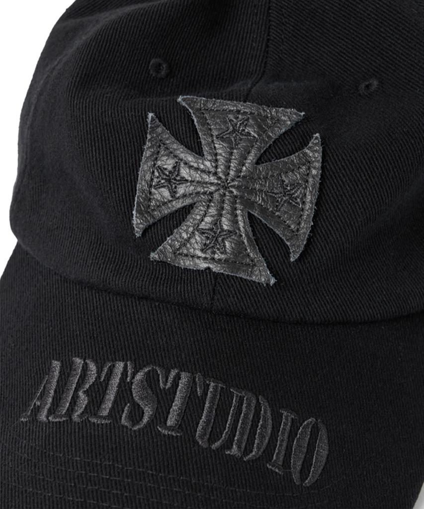 ETCE Leather Cross Destroyed Cap (Black)