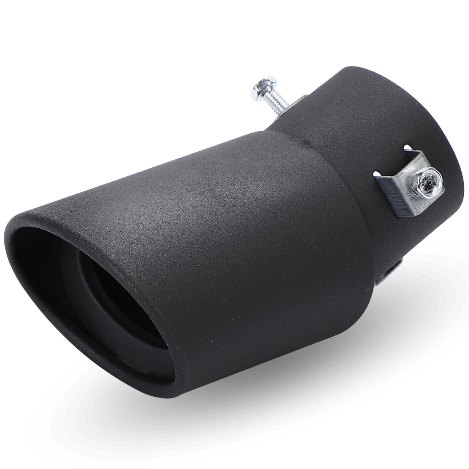 

calm wish Muffler Cutter Downward Facing Song Single Slush Oval Flip-up Single Stainless Steel Lightweight Automotive Matte Black Universal чорний