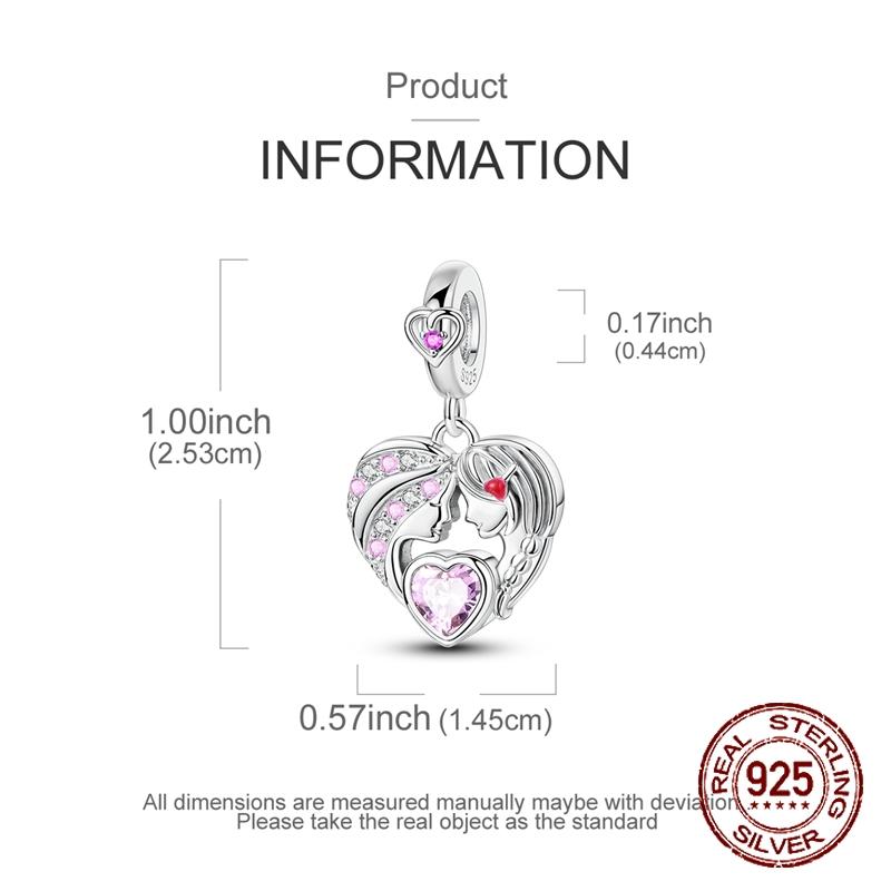 Mother Daughter Love Charm Bead Charms Copper Family Dangle Pendant Compatible With Bangle Bracelets Necklaces Do It Yourself Jewellery