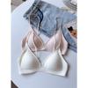 Women Sexy Deep V Mesh Neckline Backless Wireless Thin Triangle Cup Beauty Back Bra