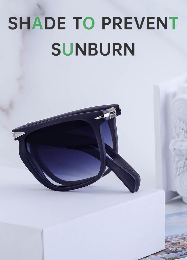 Retro Square Folding Polarized Sunglasses for Men's Fishing and Driving