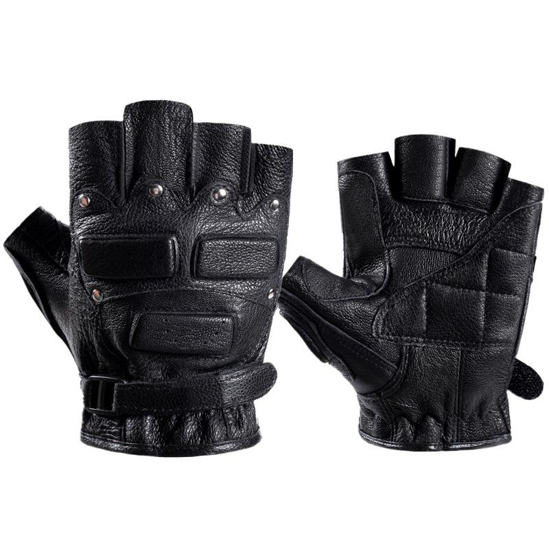 Sheepskin Half Finger Fitness Gloves for Men and Women Mountain Bike Breathable Cycling Training Half Finger Tactical Gloves