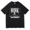 Ateez Work Print T-shirt, stylish Men's Harajuku Aesthetic T-shirt, casual loose 100% cotton top