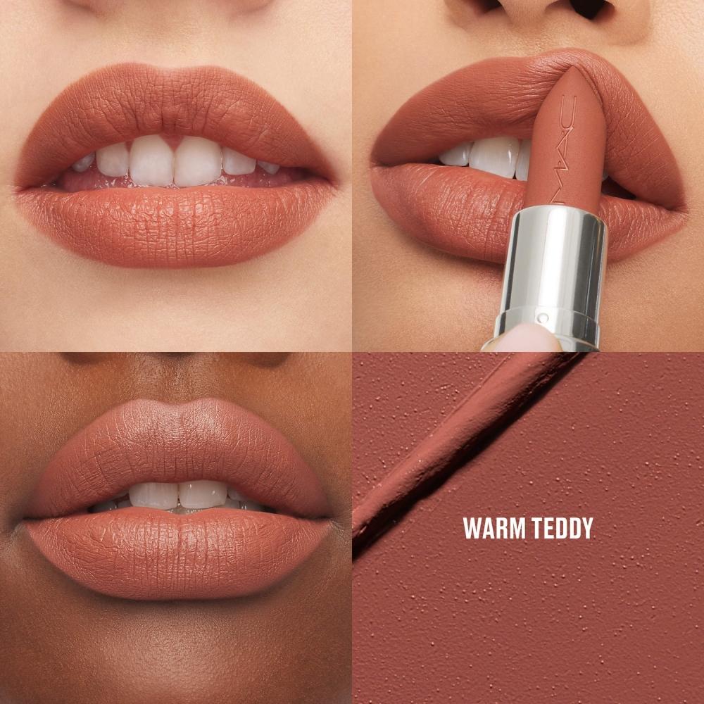 MAc CosMetics M A cxiMAl Silky MAtte 12hr weAr Lipstick 0.12 Oz wArM Teddy Dirty wArM Nude